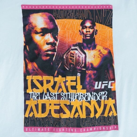 Israel Adesanya The Last Stylebender White UFC T-Shirt Champion MMA Men's Medium - Picture 1 of 11